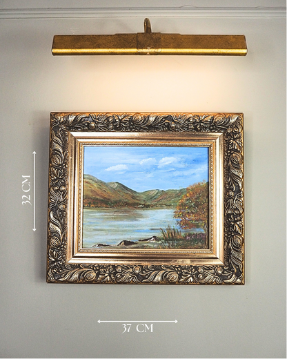 Vintage Seaside Oil Painting by Melville in Belvoir Ornate Frame