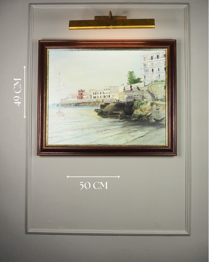 Quiet Anchorage at Tranquil Harbour - Original Oil Painting by N.G. Reynolds