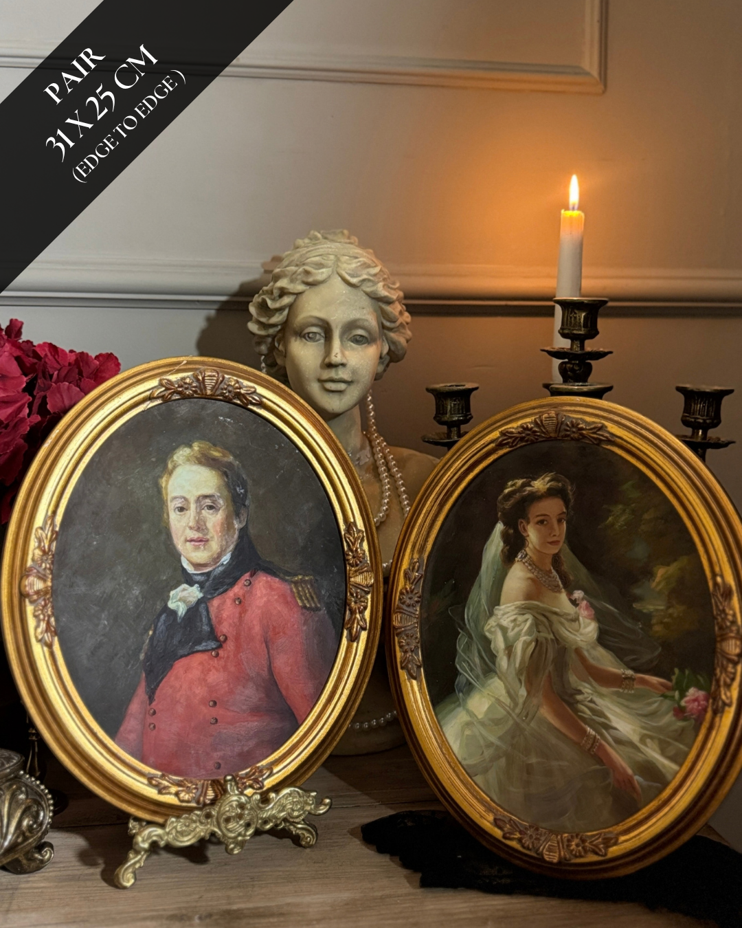 Vintage Oil Painting Portrait Collection in Gold Gilt Frames – Pick Your Favourite
