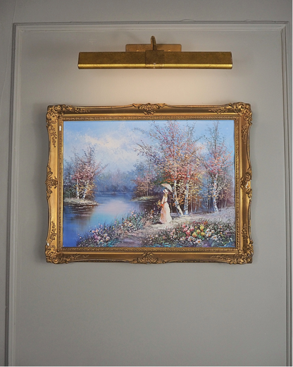 Lady by the Lake - Impressionist Oil Painting by P. Minton