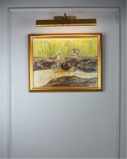 Peace by the water -  Wildlife Original Oil Painting by N.G. Reynolds
