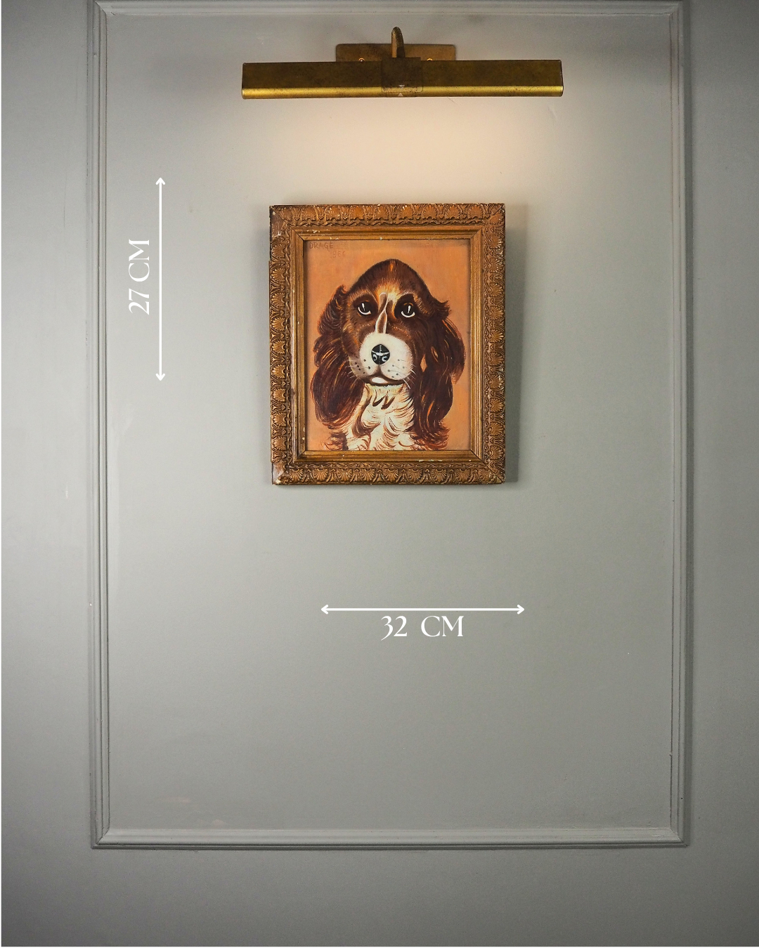 Loyal Eyes- Vintage Soul Dog Oil Painting in Gilt Frame