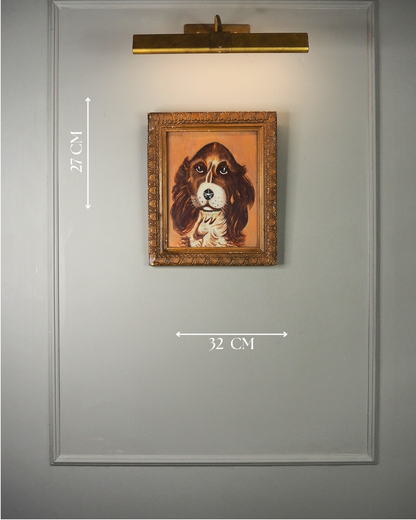 Loyal Eyes- Vintage Soul Dog Oil Painting in Gilt Frame