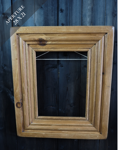The Woodland -Vintage Rustic Original Pine Wood Frame Pair