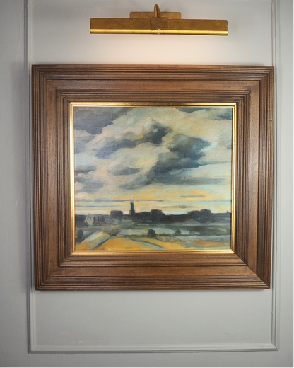 Beyond the City Under Storm Skies -Original Nichol Wheatley Landscape Oil Painting