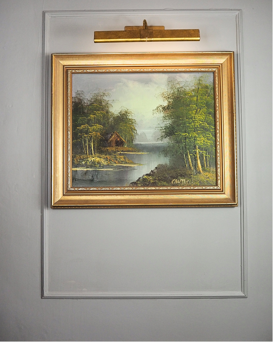 Vintage Mid-Century Oil Painting –  Forest Landscape by Phillip Cantrell