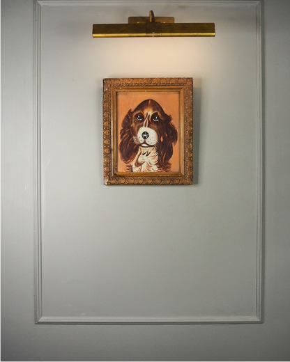 Loyal Eyes- Vintage Soul Dog Oil Painting in Gilt Frame