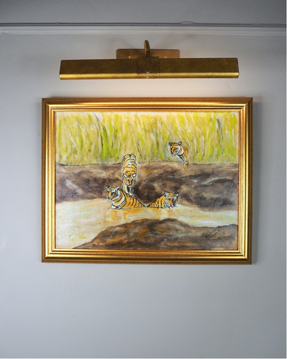 Peace by the water -  Wildlife Original Oil Painting by N.G. Reynolds