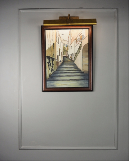 Cobblestone Journey – Italian Streetscape Oil Painting by N.G. Reynolds