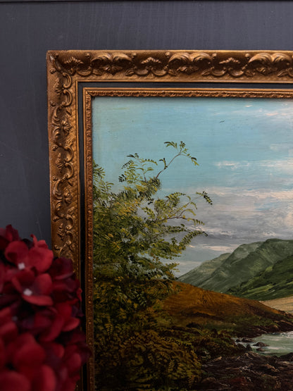 Large Signed Oil Painting of Ireland | Antique Gold Ornate Frame | Vintage Gilt Decorative Frame | Elegant French-Style Accent Frame