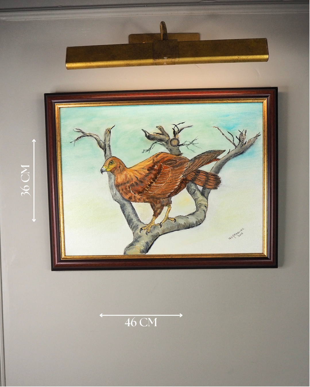 The Gentle Perch – Vintage Bird Oil Painting by N.G Reynolds