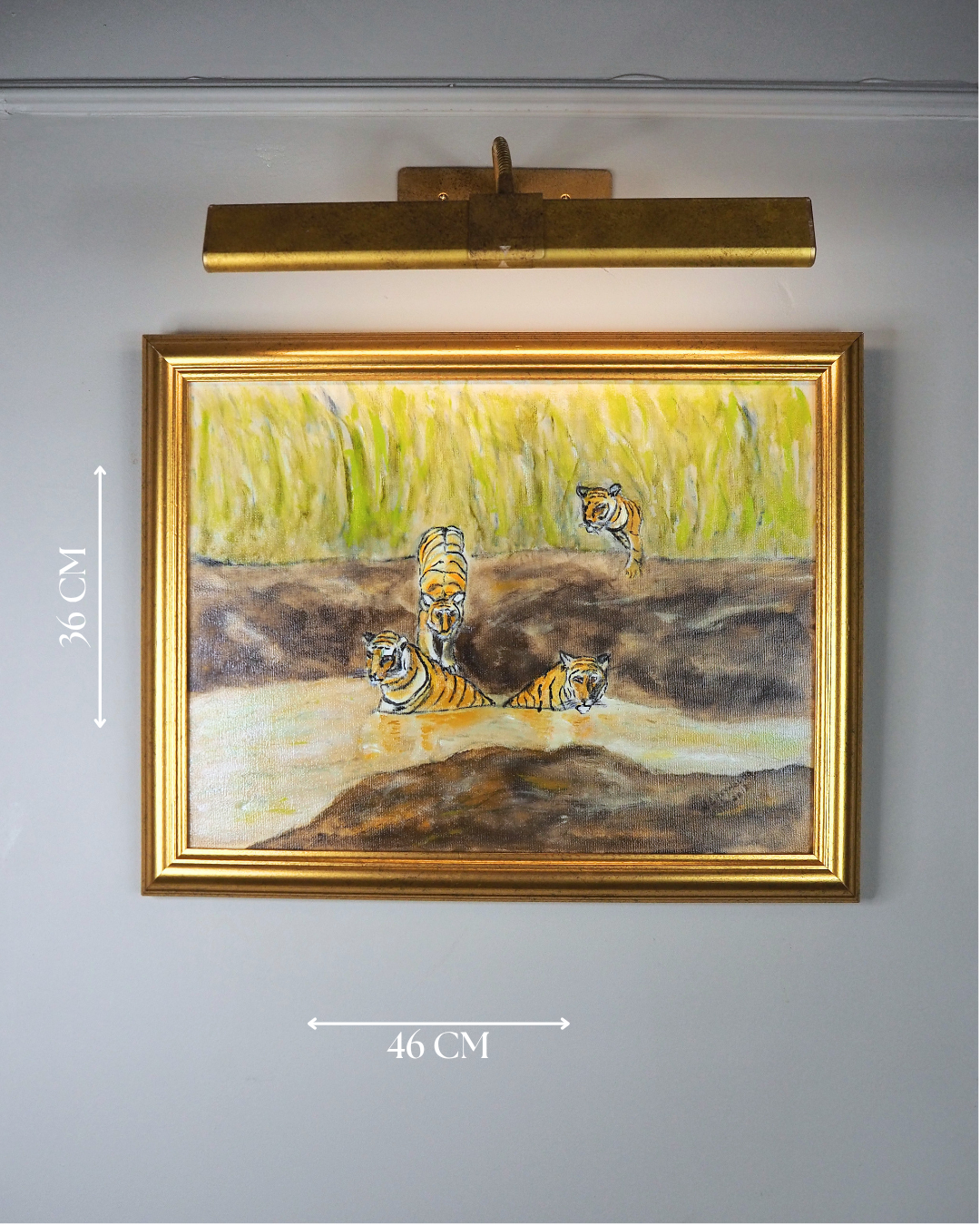 Peace by the water -  Wildlife Original Oil Painting by N.G. Reynolds