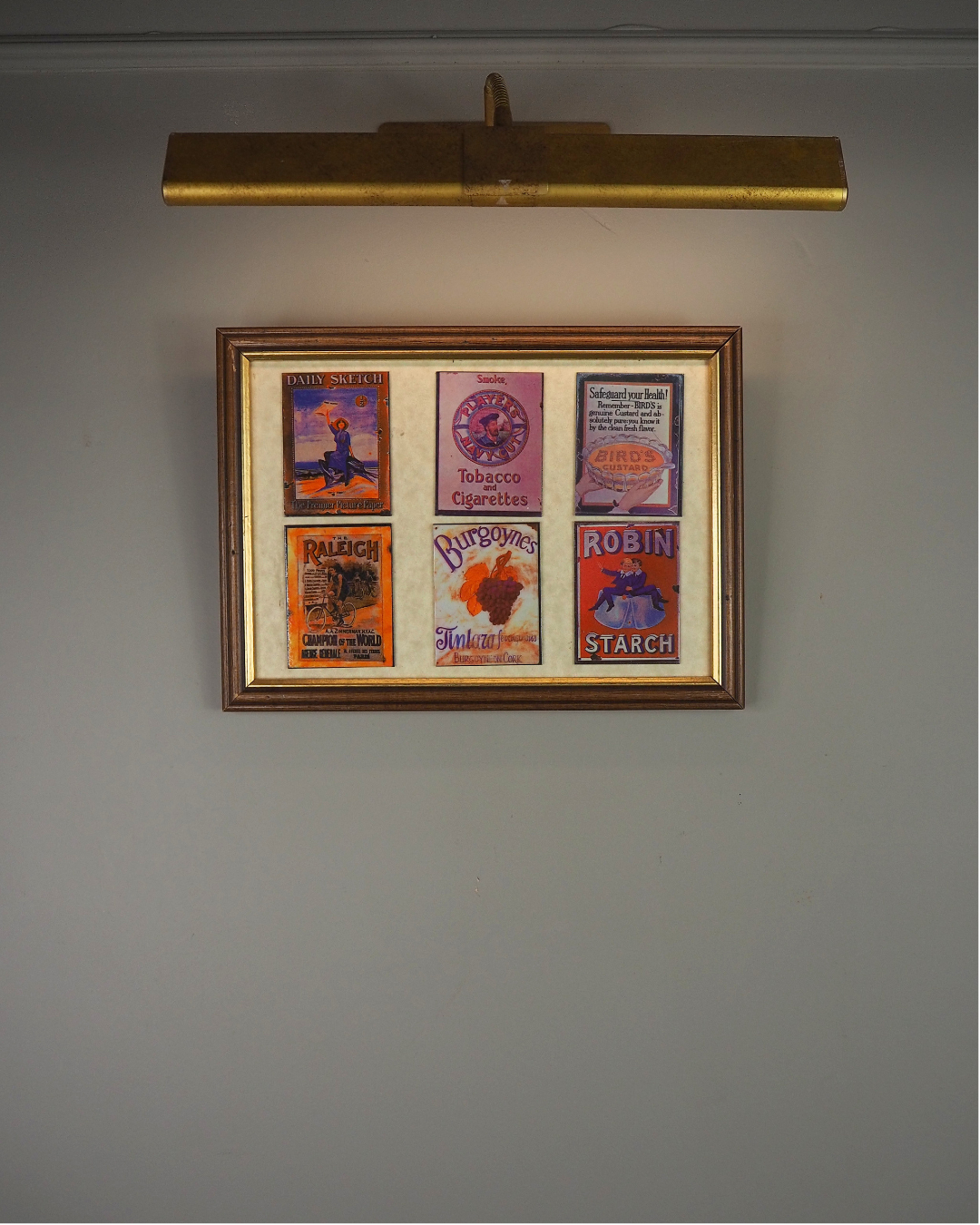 Enamel Echoes – Unique Antique Steel Advertising Signs on Wooden Frame
