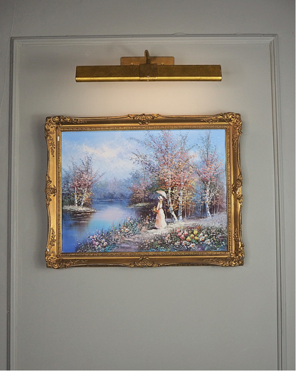 Lady by the Lake - Impressionist Oil Painting by P. Minton