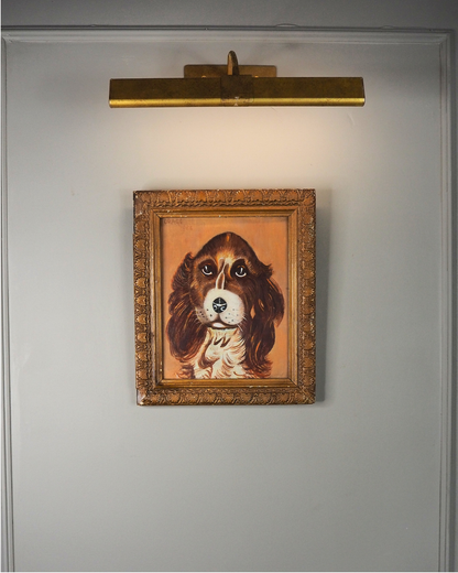 Loyal Eyes- Vintage Soul Dog Oil Painting in Gilt Frame
