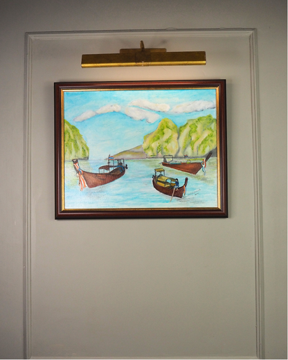 Sailboats of Phuket Bay - Original Oil Painting by N.G. Reynolds