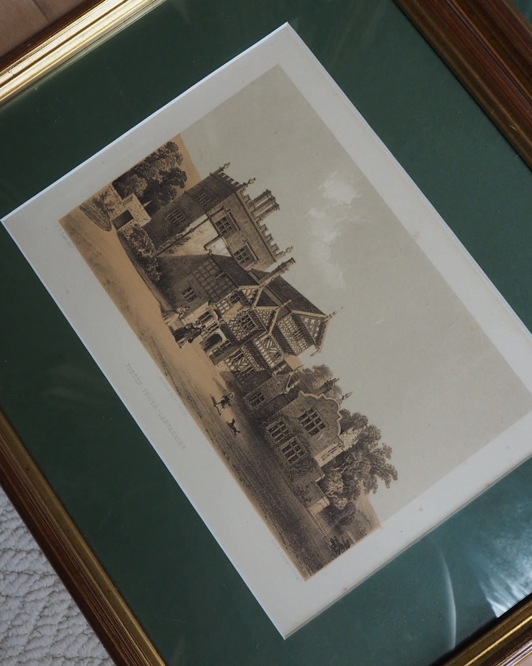 Antique Architectural Prints - Brereton Hall, Turton Tower & Wollaton Hall -English Country House Gallery Set