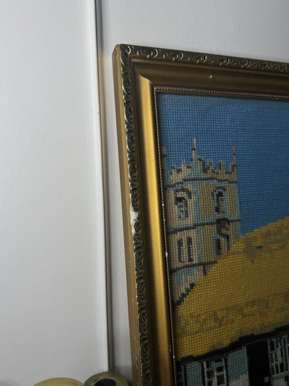 English Countryside Charm – Hand-Stitched Gobelin Embroidery Art