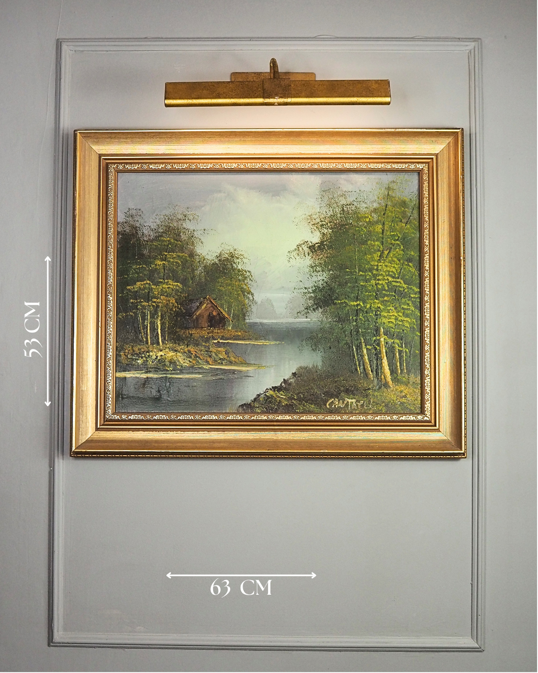 Vintage Mid-Century Oil Painting –  Forest Landscape by Phillip Cantrell
