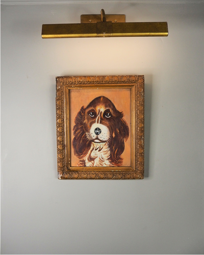 Loyal Eyes- Vintage Soul Dog Oil Painting in Gilt Frame