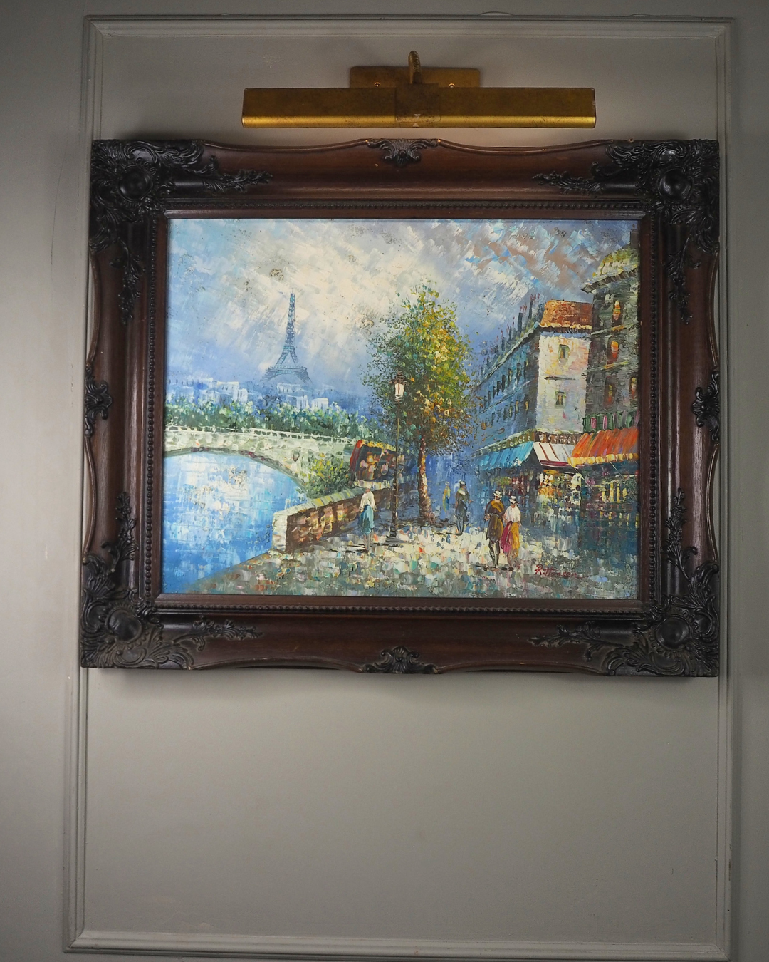 Large French Impressionist Knife Oil Painting by René Thomsen