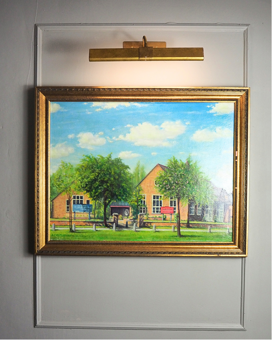 Large Vintage Colourful Landscape Oil paining by A S ANTLIFF