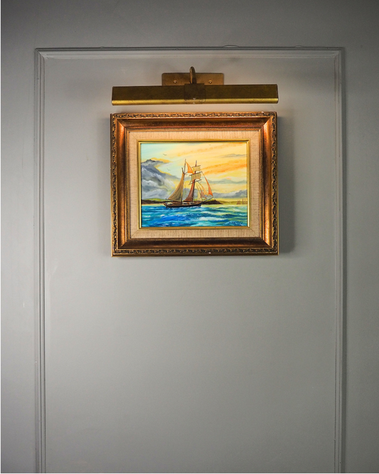 Oil Painting in Ornate Gold Gilt Frame by B. Hartley