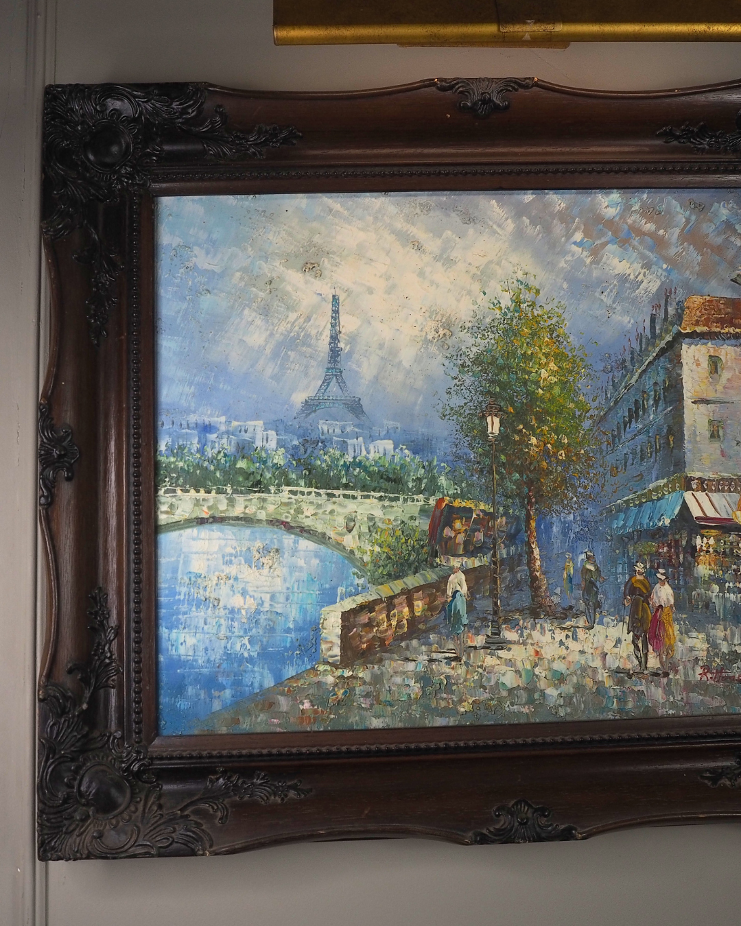 Large French Impressionist Knife Oil Painting by René Thomsen