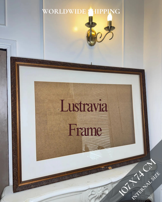 Extra Large Antique Floral Carved Lustravia Wooden Frame