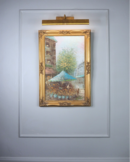 Paris Street Scene Oil Painting, Impressionist, Antique Gilt Frame, 1930s