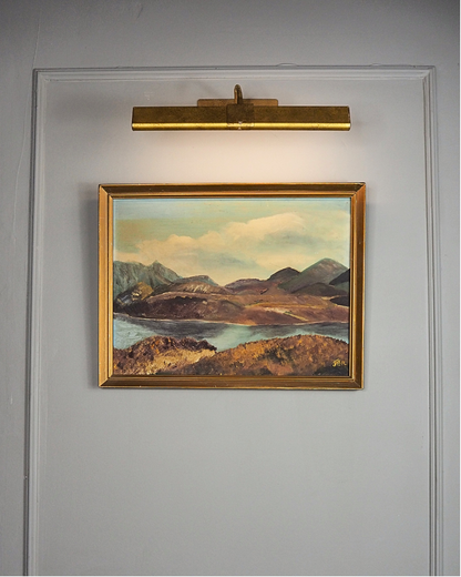 Golden Peaks – Signed Vintage Oil Painting in Gilt Frame