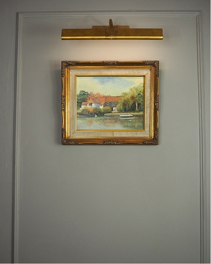 Vintage Country Village Oil Painting | Signed Linnel Landscape Art