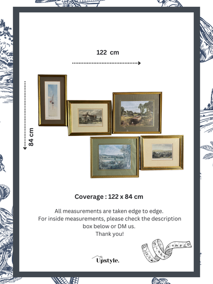 The Golden Sage Wall Set – Elegant Vintage Gallery with Green Accents