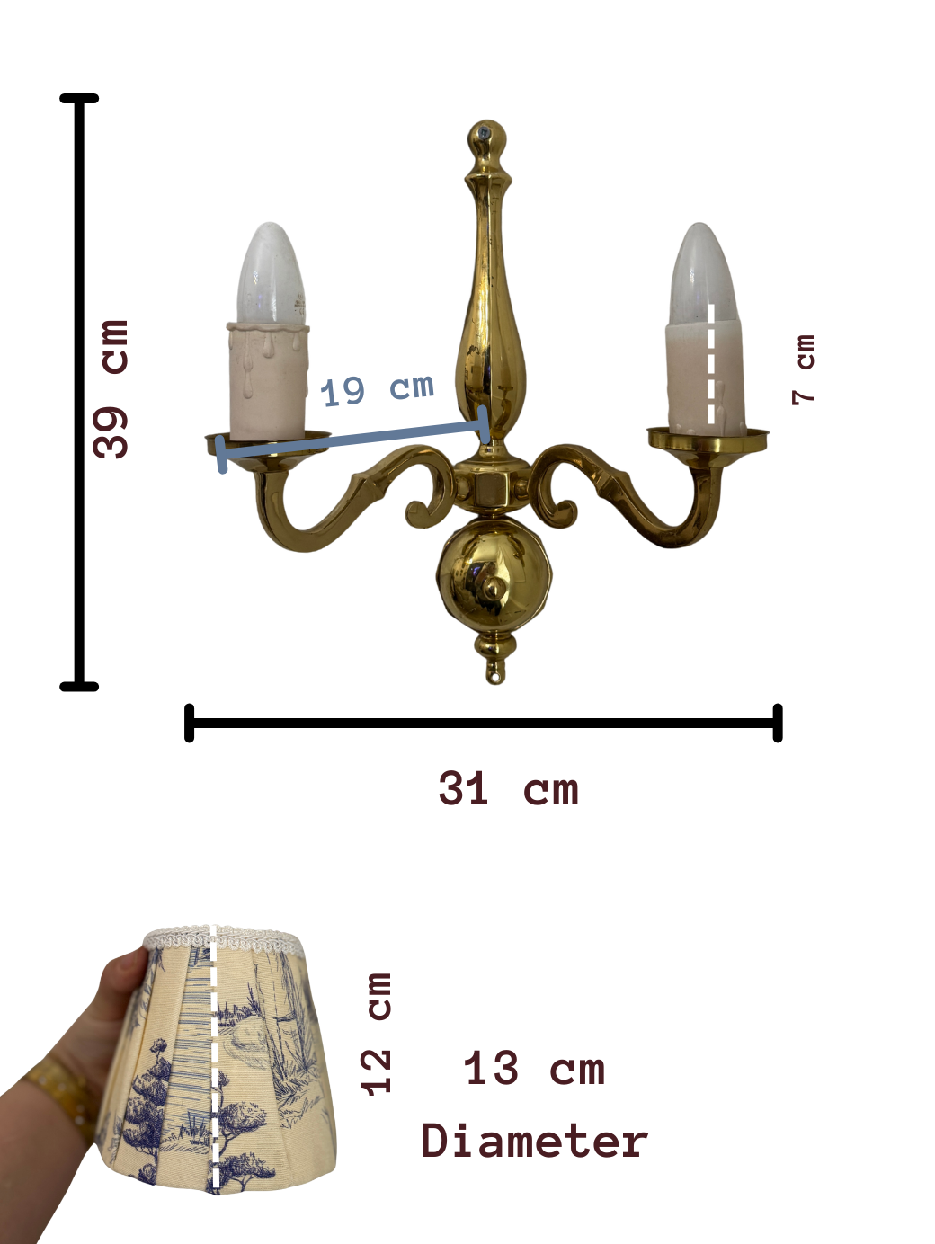 Elegant Vintage Solid Brass Wall Lights– Classic Double Arm Design