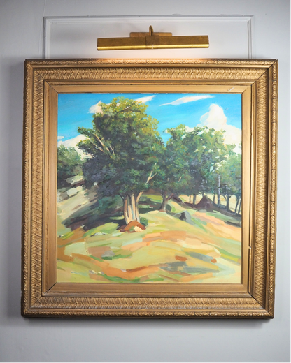Large Vintage Oil Painting After Paul Cézanne - Impressionist Landscape