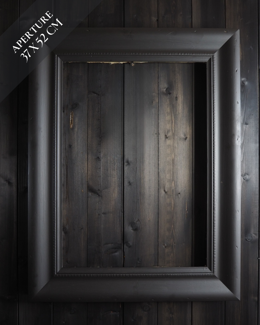 Large Vintage Black Distressed Upcycled Solid Wood Frame- The York