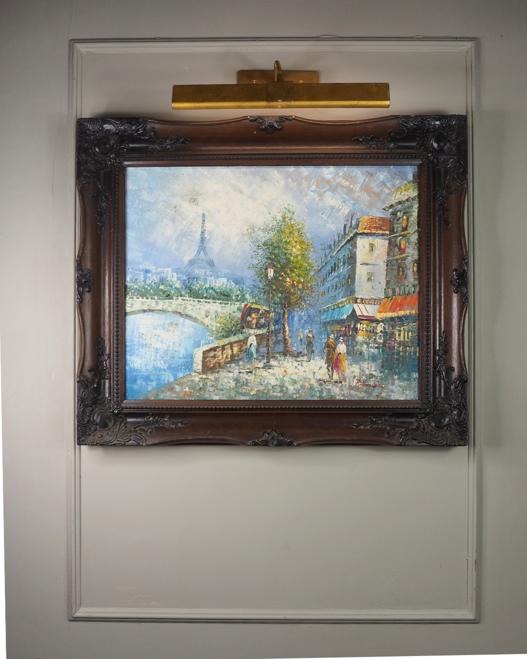 Large French Impressionist Knife Oil Painting by René Thomsen