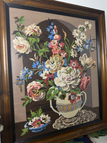 Rustic Elegance – Hand-Stitched Gobelin Embroidery Art