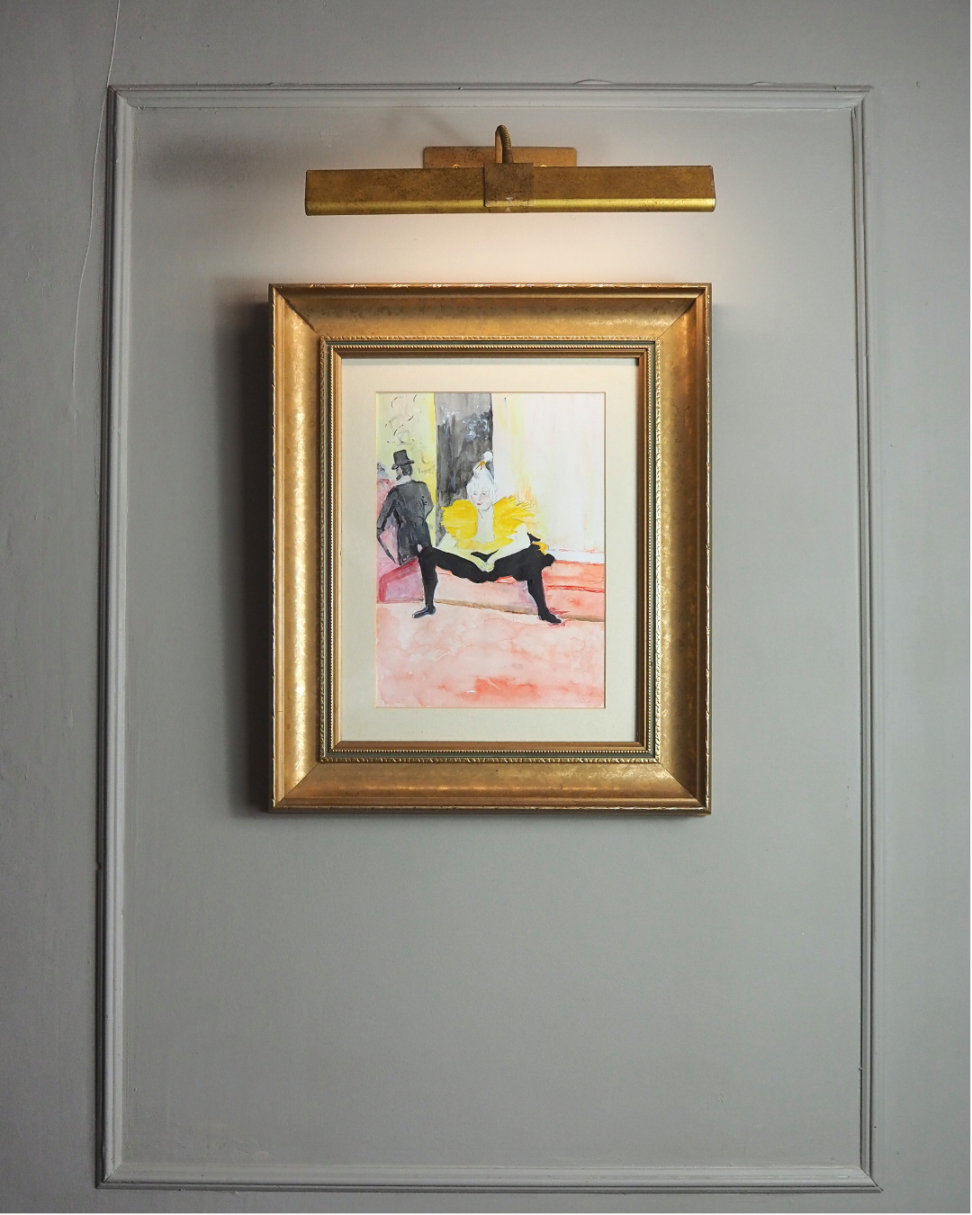 Watercolour Painting  of "The Seated Clowness" by Henri de Toulouse-Lautrec