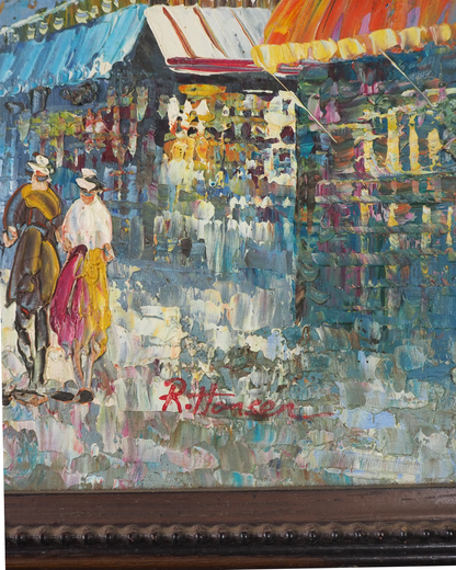 Large French Impressionist Knife Oil Painting by René Thomsen