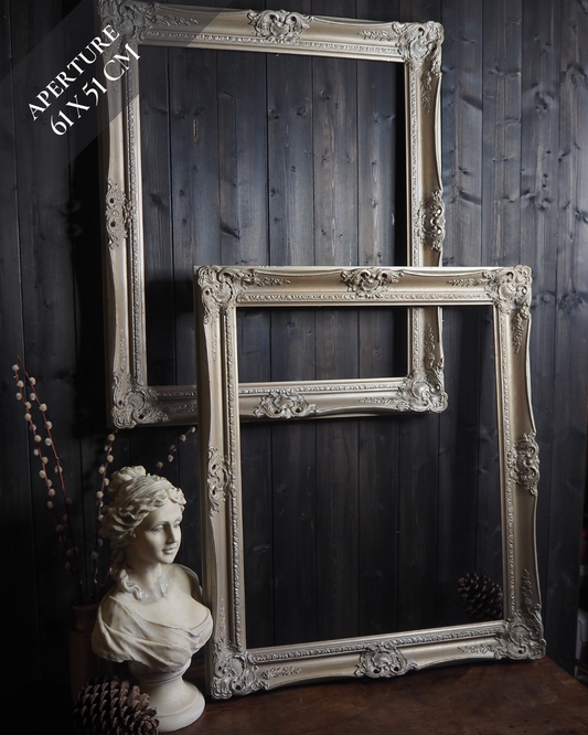 The Argentum -Silver Antique-Coloured Vintage Ornate Baroque Frame Pair
