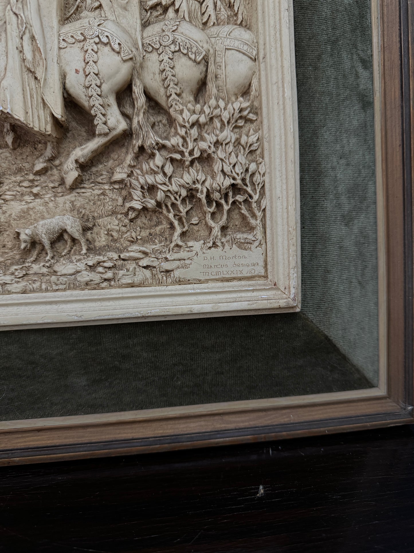 Vintage D.H. Moreton 1979 Marcus Designs Wall Plaque | Romantic Courtship Scene | Woodland Animals | 3D Raised Relief Art
