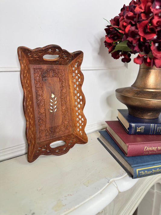 Vintage Rustic Indian Wooden Tray