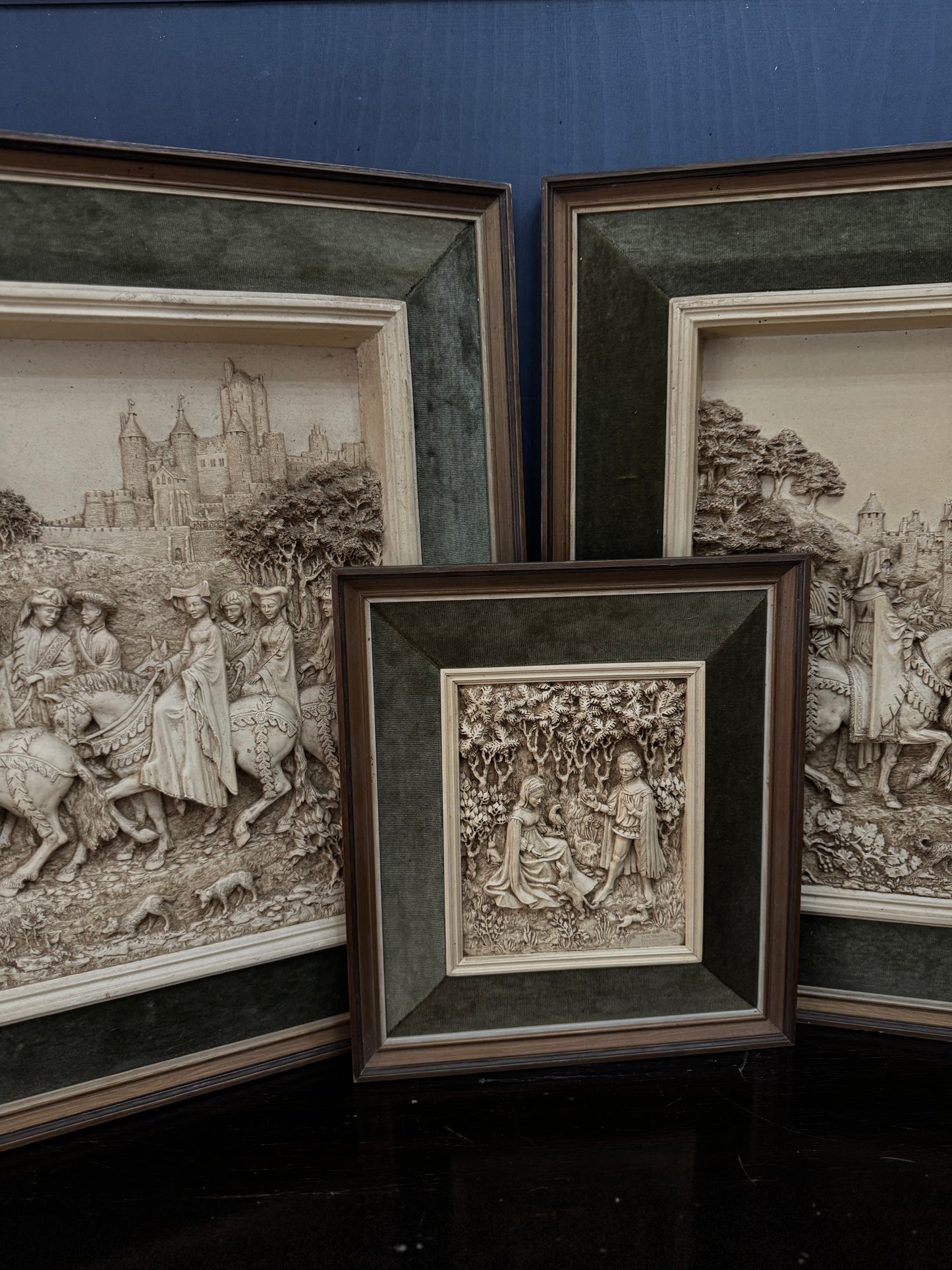 Vintage D.H. Moreton 1979 Marcus Designs Wall Plaque | Romantic Courtship Scene | Woodland Animals | 3D Raised Relief Art