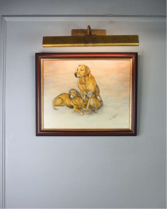 Family of Gold – Fine Retriever Oil Painting by N.G. Reynolds