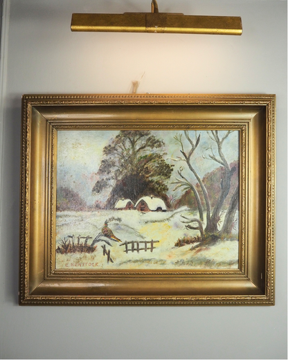 Frosted Landscape- Vintage Oil Painting by E. Henstock