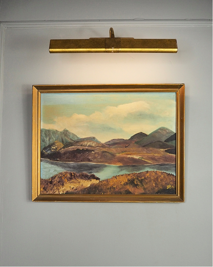 Golden Peaks – Signed Vintage Oil Painting in Gilt Frame