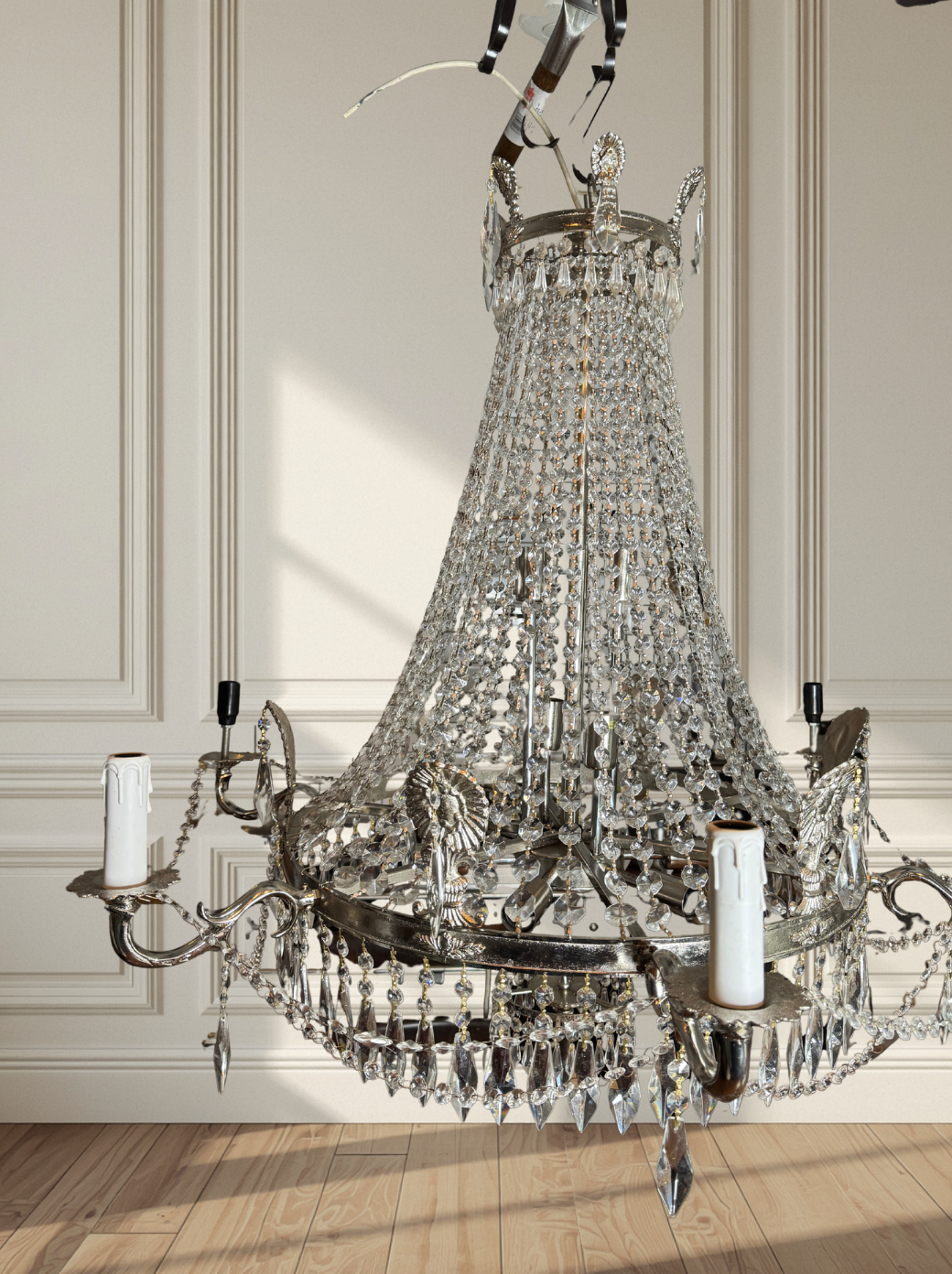XXL Versailles Crystal Vintage French 16-Light Empire Ballroom Ceiling Chandelier