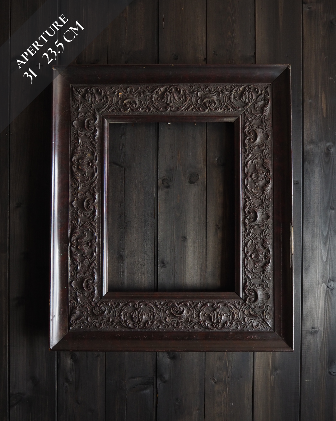 The Calvera - Original Hand-Carved Victorian Black Ornate Rare Frame