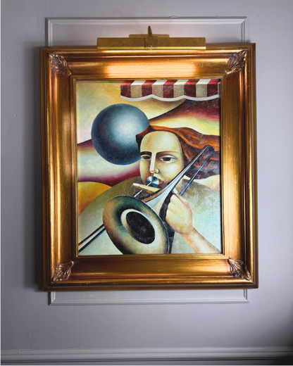 Art Deco Style Oil Painting - Homage to Fabio Hurtado's El Circo